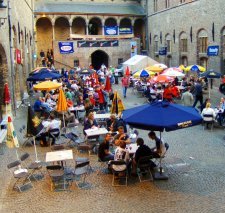 in the courtyard